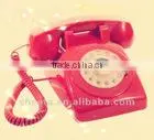 cute vintage landline telephone set with clock and display