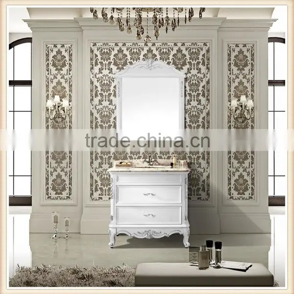 Classic European Solid Wood Bathroom Vanity Cabinet