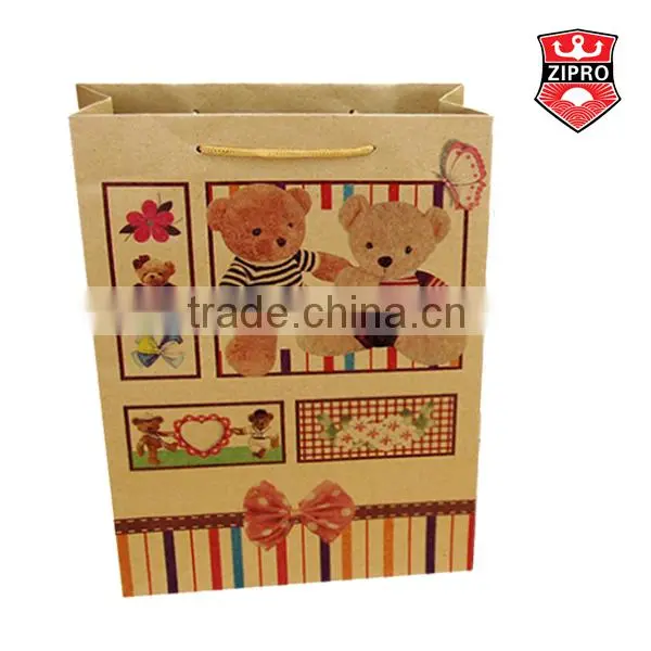 Bear Photo Printing Fancy Smart Shopping Paper Bag Brown Kraft Gift Bag photo-2