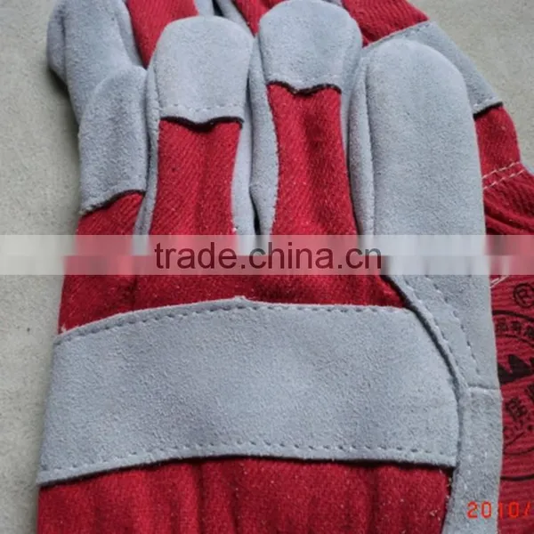 Cow Split Leather Working Gloves, Leather Safety Gloves for Mechanic photo-5