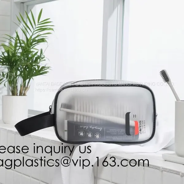 Makeup Bags, Frosted Promotional Gift Slider Zipper Bags Square Barrel Thickened Storage Barrel Pin photo-4