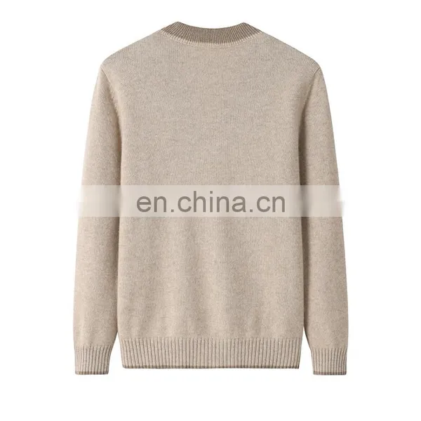 100% Cashmere V-Neck Sweaters Winter Casual Cable Knit and Plain Knit Design Solid Pattern With Button Decoration Front Logo photo-2