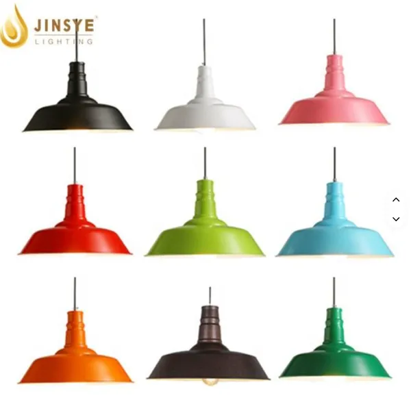 Colouful Customized Black White Red Blue Iron Metal Project Hanging Lighting Lamps Industrial Vintage Lights Pendant Lamps
