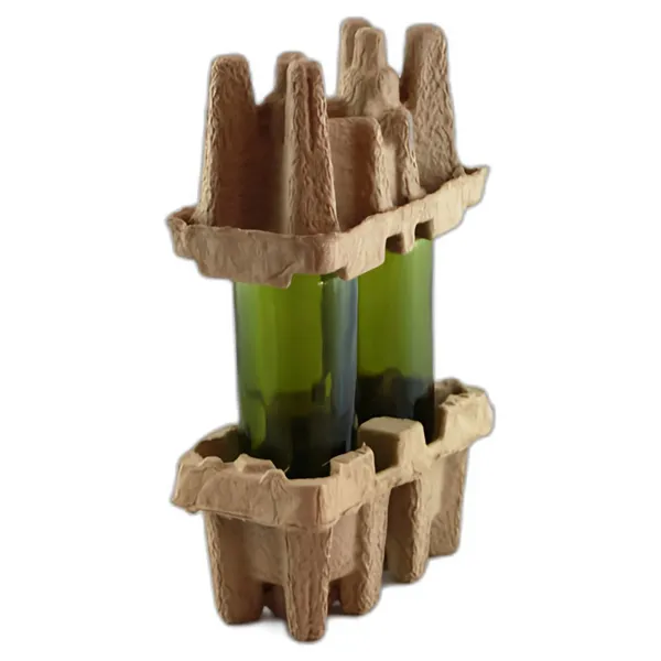Custom Molded Pulp Bottle Tray Eco Friendly Compostable Shockproof Glass Bottle Packaging Insert OEM ODM