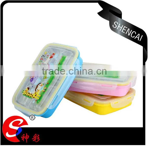 Student Rectangle 5 Compartment Bento Tiffin Lunch Box Keep Food Hot for School photo-2