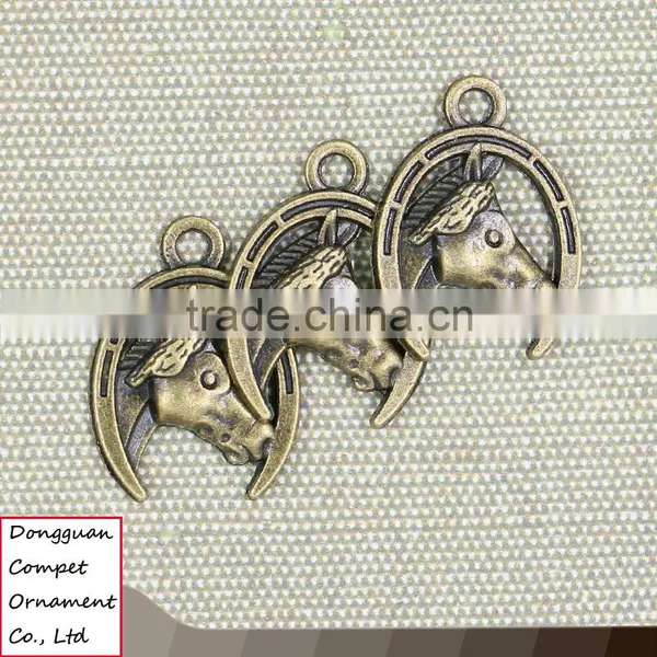 Compet Wholesale Diy Jewelry Zinc Alloy Chinese Zodiac Horsehead Pendant photo-3
