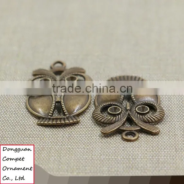 Wholesale Hollow Out Diy Jewelry Large Zinc Alloy Owl Pendant photo-3