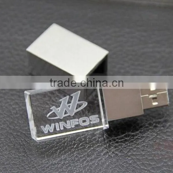 LED Red Green Blue White Light USB Flash Driver Crystal Usb Flash Driver Quality Choice photo-2