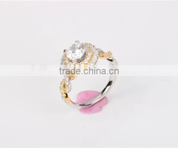 2016 High Quality 925 cz Engagement Ring 18k Gold Palted Ring Mounting photo-6
