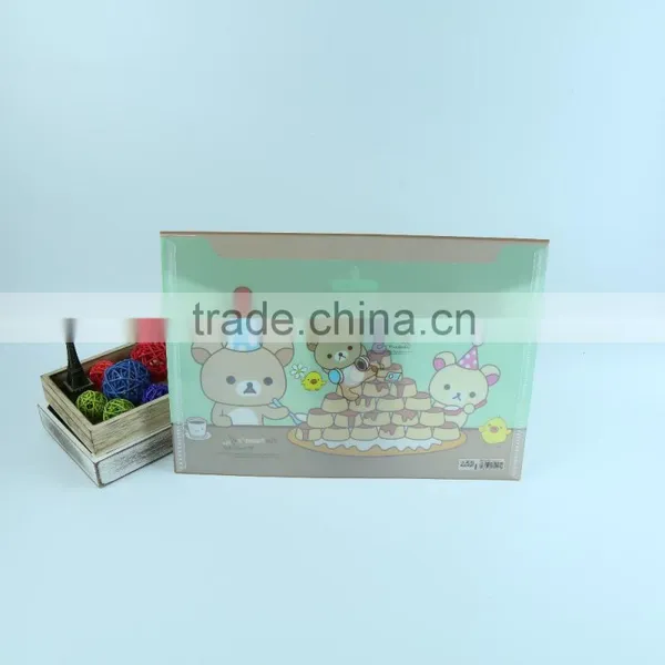 Lovely Bear Design Button File Folder Carrying Case, a4 Clear File Folder Document Holder, Plastic Document Bag for School photo-2