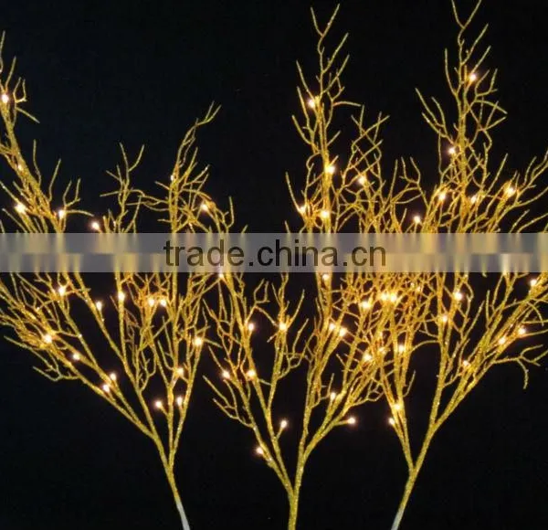 Branch Light With Golden Glitter