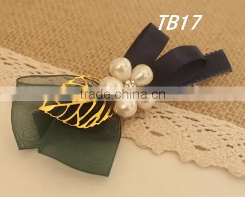 Fancy Chiffon Satin Ribbon Rhinestone Hair Clip Girls Quality Choice photo-3