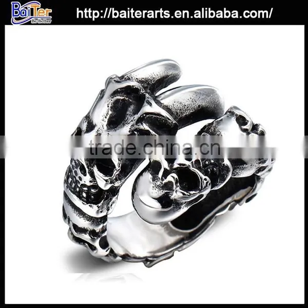 Popular Titanium 316L Stainless Steel Indian Skull Ring photo-2