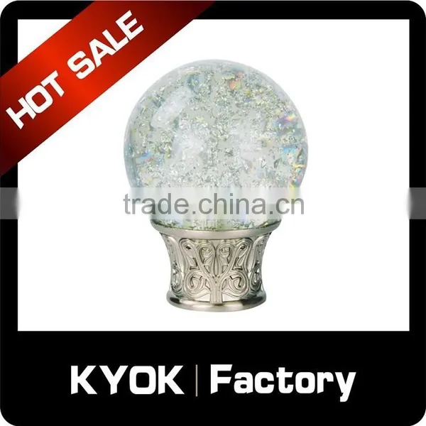 KYOK New Designs Double Curtain Rod Wholesale ,curtain Rods Finails ,crystal Glass Finials for Curtain Rods photo-2