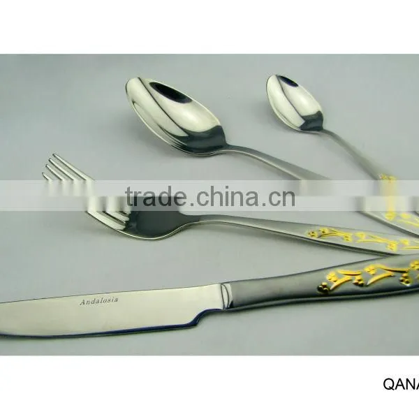 Gold Plated Silver Cutlery Stainless Steel Flatware Set photo-6