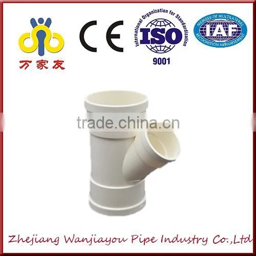 Manufacture Water Supply Plastic Pvc Water Pipe/ PVC Fitting Oblique Diameter Tee