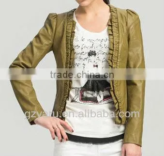 PU jacket with ruffle
