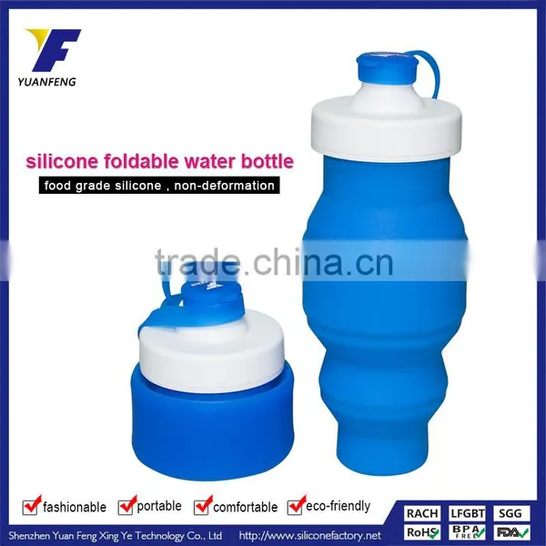 2016 Hot Sale 530ml Cheap Price Folding Silicone Water Bottle photo-5