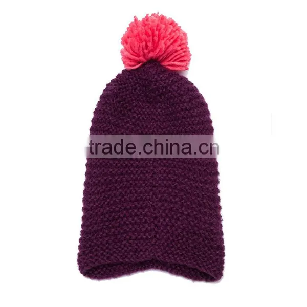 Wholesale Fashion Pompon Wool Knitted Women Beanie Winter Hat photo-2