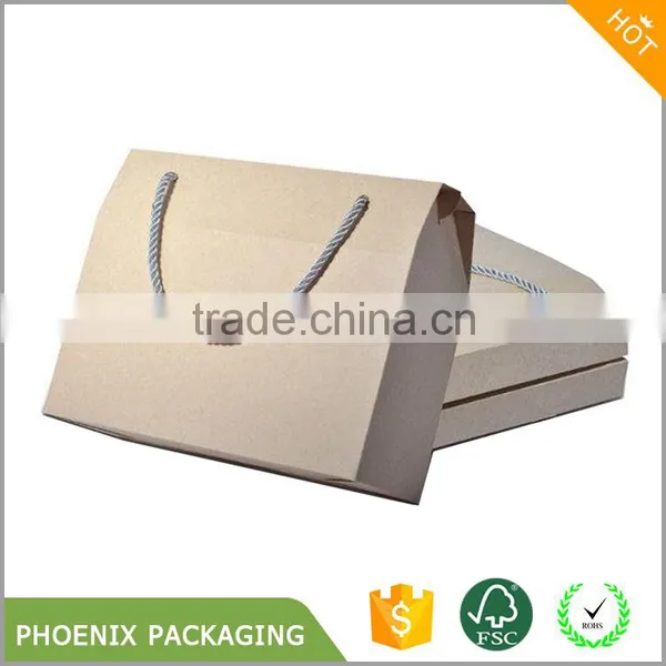 Custom Brown Kraft Paper Handbag Gift Box photo-4