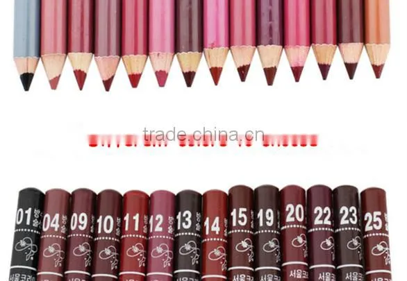 Newest Fashoin Korea Waterproof Long Lasting Makeup Wooden Lip Liner Pencil Lipliner 28 Colors photo-4