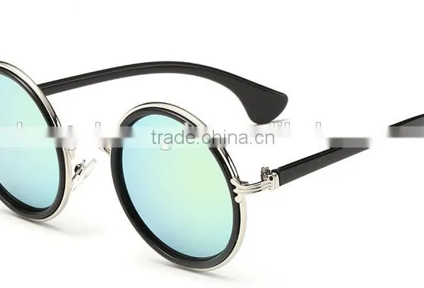 New Arrival Colorful Lens UV400 Round Frame Metal Sunglass photo-5