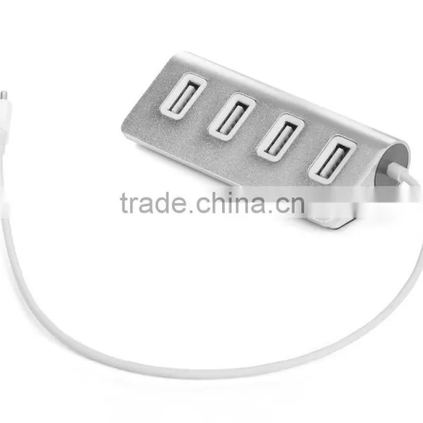 Good for Gifts! Aluminium Casing 4 Port Type c Hub Change to Usb 2.0 Hub for Macbook With LED Indicators photo-5