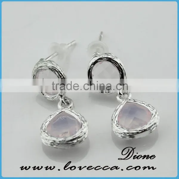 Mixed Faceted Crystal Glass Gem Stone Earrings Charm Long Drop Earring photo-2