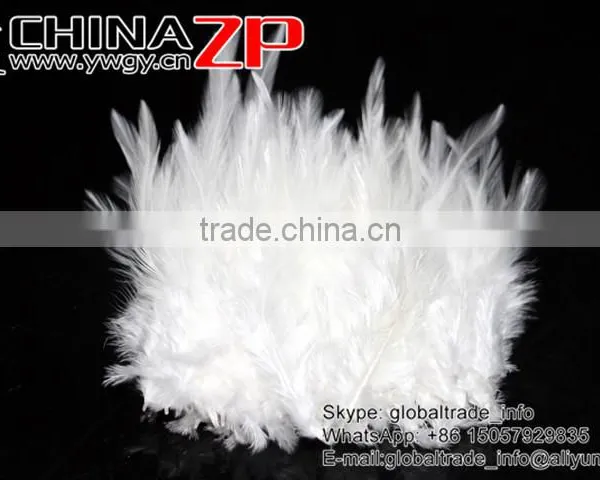 Leading Supplier CHINAZP Bulk Sale Good Quality Beautiful Bleached White Chicken Rooster Saddle Feathers photo-4