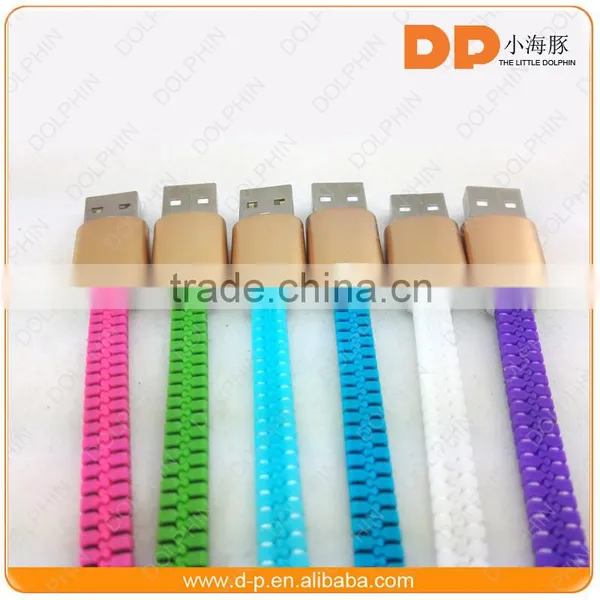 New Premium Colorful Zipper Usb Cable 2 in 1 Usb Phone Charger Cable for Samsung Galaxy s7 photo-4