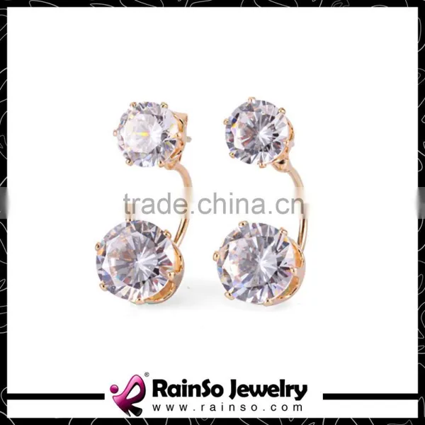 Fashion Jewelry Earrings Crystal Ball Women Double Stud Earrings 1CM
