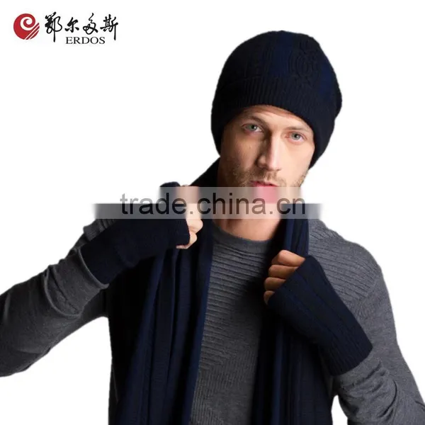 Erdos Cashmere Woolen Hat Scarf Fingerless Gloves Set photo-3