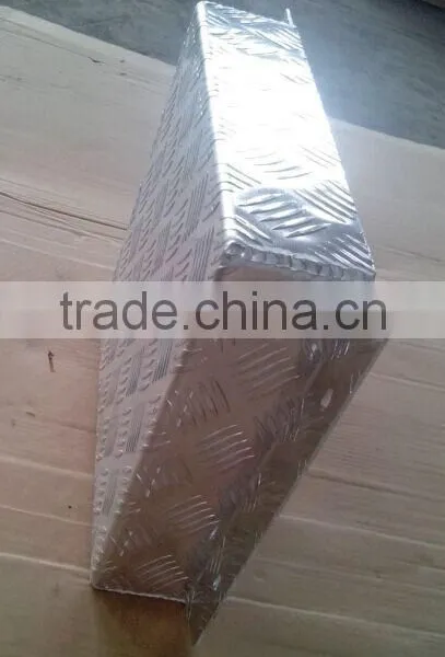 OEM Small Aluminum Alloy Checkered Tooling Box, Aluminum Checkered Plate Box Open, Aluminum Metal Box Tool photo-3