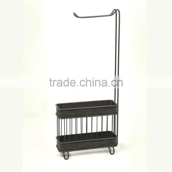 Rectangle Rack, Standing Holder With One Hook, Bronze photo-2