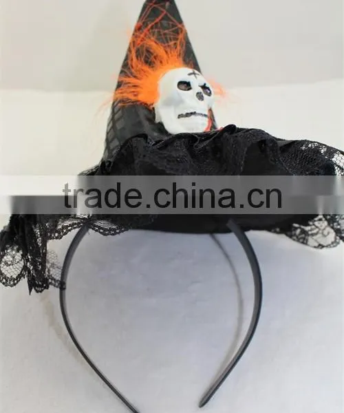 Fashion Halloween Witch Hat Headband Skull Hat Hairband photo-5