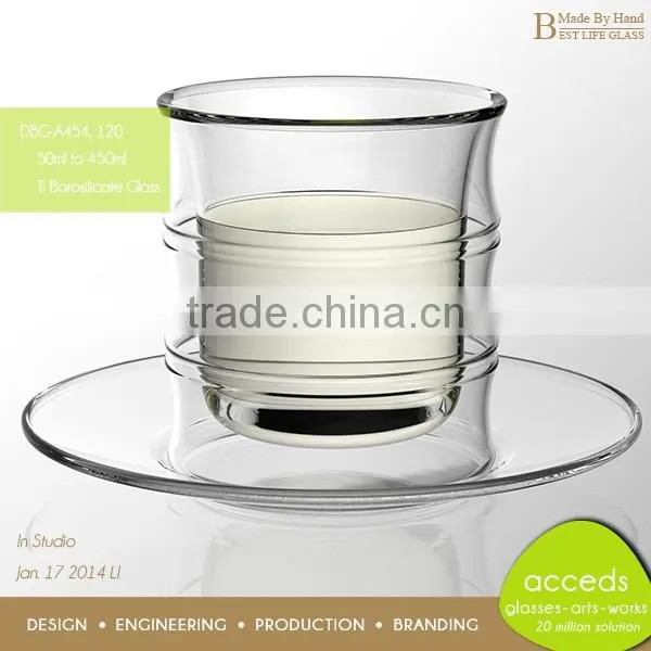 High Quality Free Design Hot Sale Heat Resistant Double Wall Glass Tea Cup photo-2