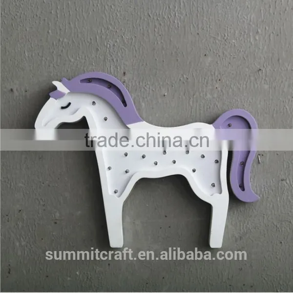 Cute Dreamy Wood LED Wall Hanging Unicorn Lighting photo-6
