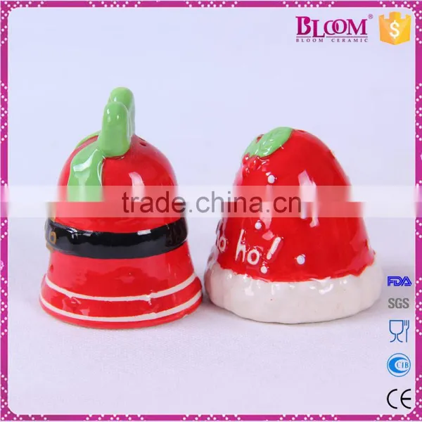 Christmas Bell Desgin Ceramic Salt Pepper Shaker photo-2