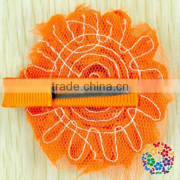 Wholesale Many Different Colors Shabby Chiffon Flower Decoration Girls Flower Hair Clips photo-3