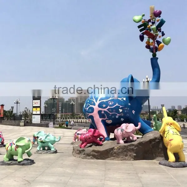Outdoor FRP Elephant Figurine Statue photo-6