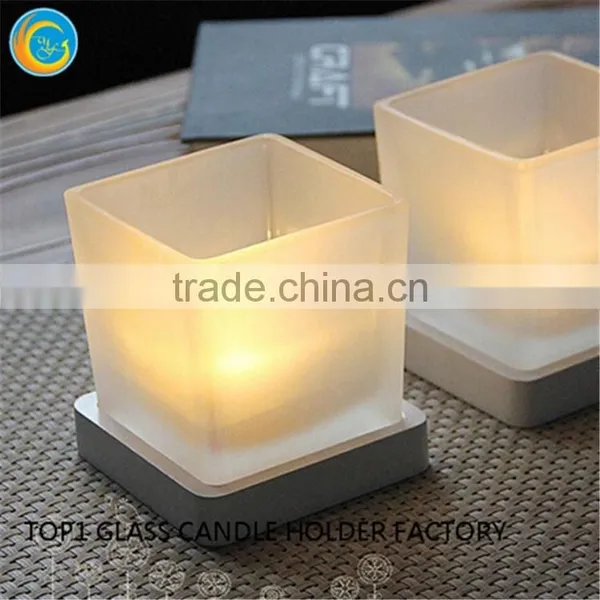 Wholesale Candle Jars With Metal Lids Candle Making Glassware Medium Square Glass Jar photo-6
