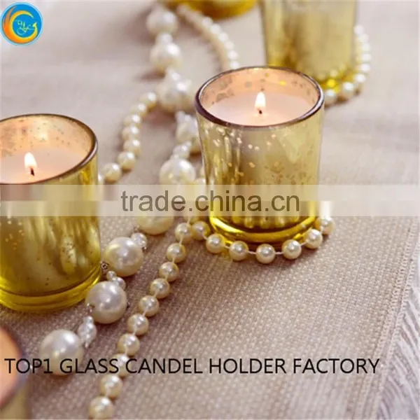 Red Glass Votive Holders Small Rose Gold Votive photo-3
