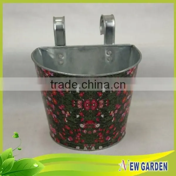 Fashion Round Handicraft Flower Printing Sticker Chinese Flower Pots,Railings Flower Pot photo-3