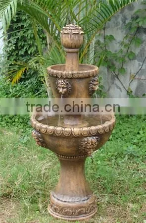 Customed Modern Garden Sculpture Bronze Outdoor Sex Girl and Lion Stone Water Fountain photo-3