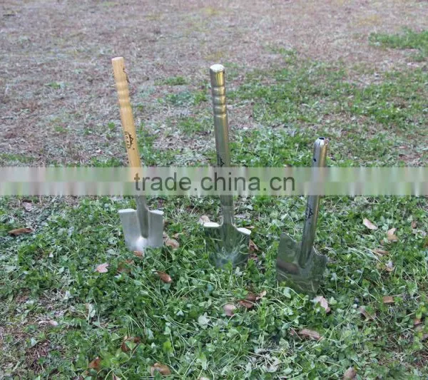 High Grade Wooden Handle Stainless Steel Survival Camping Garden Shovel for Garden Digging photo-5