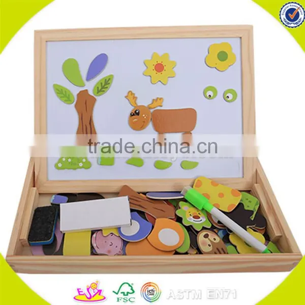 Wholesale Multifunction Magnetic Wooden Easel Blackboard Top Quality Wooden Blackboard Wooden Double Sides Blackboard W12B060 photo-3
