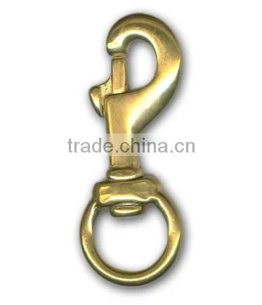 3/4" Solid Brass Swivel Eye Metal Snap Hook photo-6