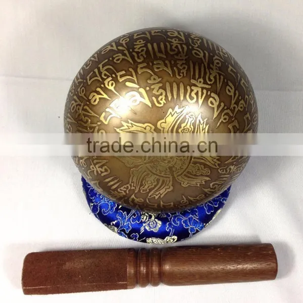 High Quality Tibetan Mantra Carved Kasha Special Meditation Singing Bowls photo-3