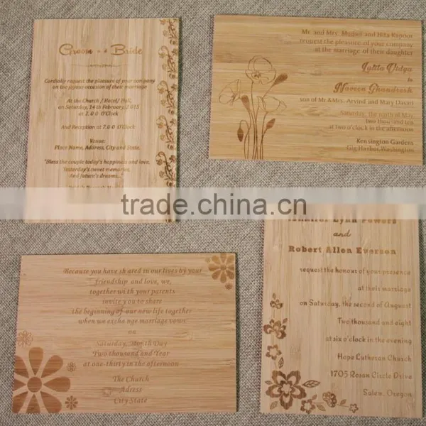 Custom Wooden Wedding Invitation Card Engraved photo-5