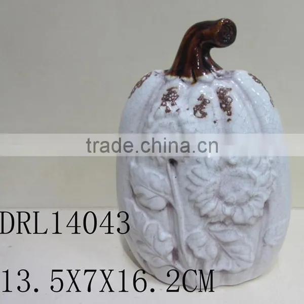 Holloween Flower Pattern on Ceramic Pumpkin Festive Decorations photo-4